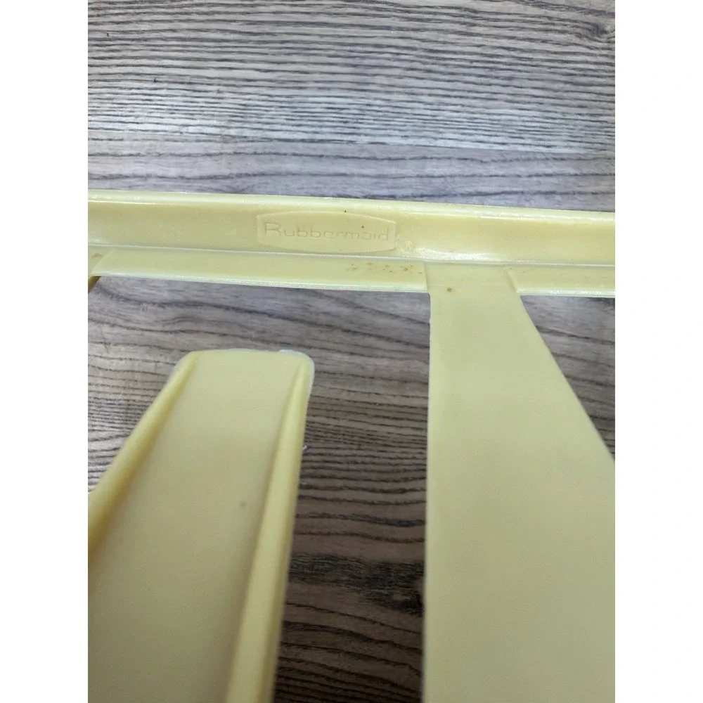 Vintage Rubbermaid Twin Sink Dish Drainer Drying Rack No. 6049 Almond Yellow